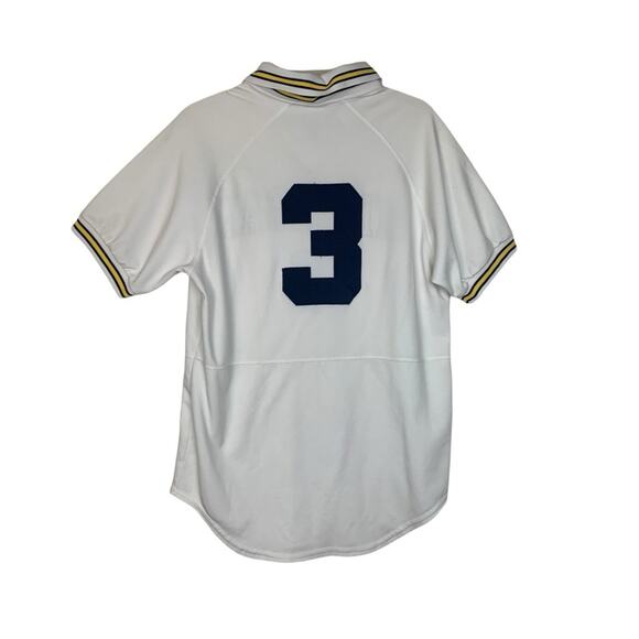 Vintage Team Nike Sports Michigan mens medium white blue jersey baseball pullove - Picture 3 of 11